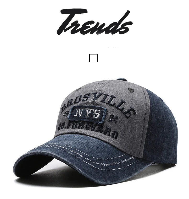 Gorra de béisbol para hombre Four Seasons, gorra bordada con lavado informal, sombrero para el sol con ala curvada, sitio web oficial