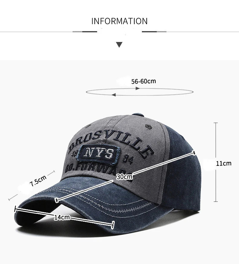 Gorra de béisbol para hombre Four Seasons, gorra bordada con lavado informal, sombrero para el sol con ala curvada, sitio web oficial