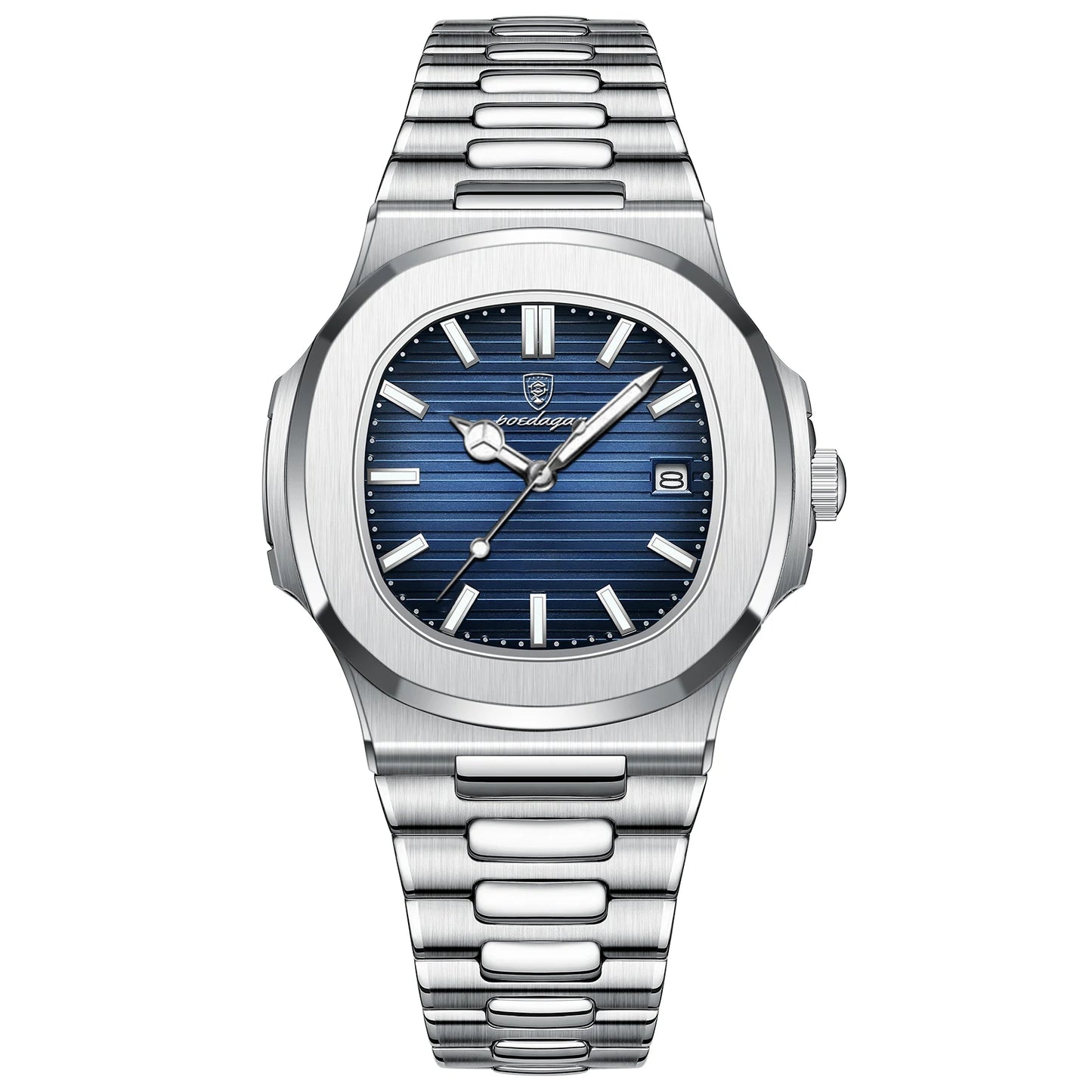 Reloj de pulsera POEDAGAR de lujo para hombre, relojes de cuero con fecha luminosa resistente al agua para hombre, reloj cuadrado deportivo para hombre, relojes casuales de cuarzo para hombre