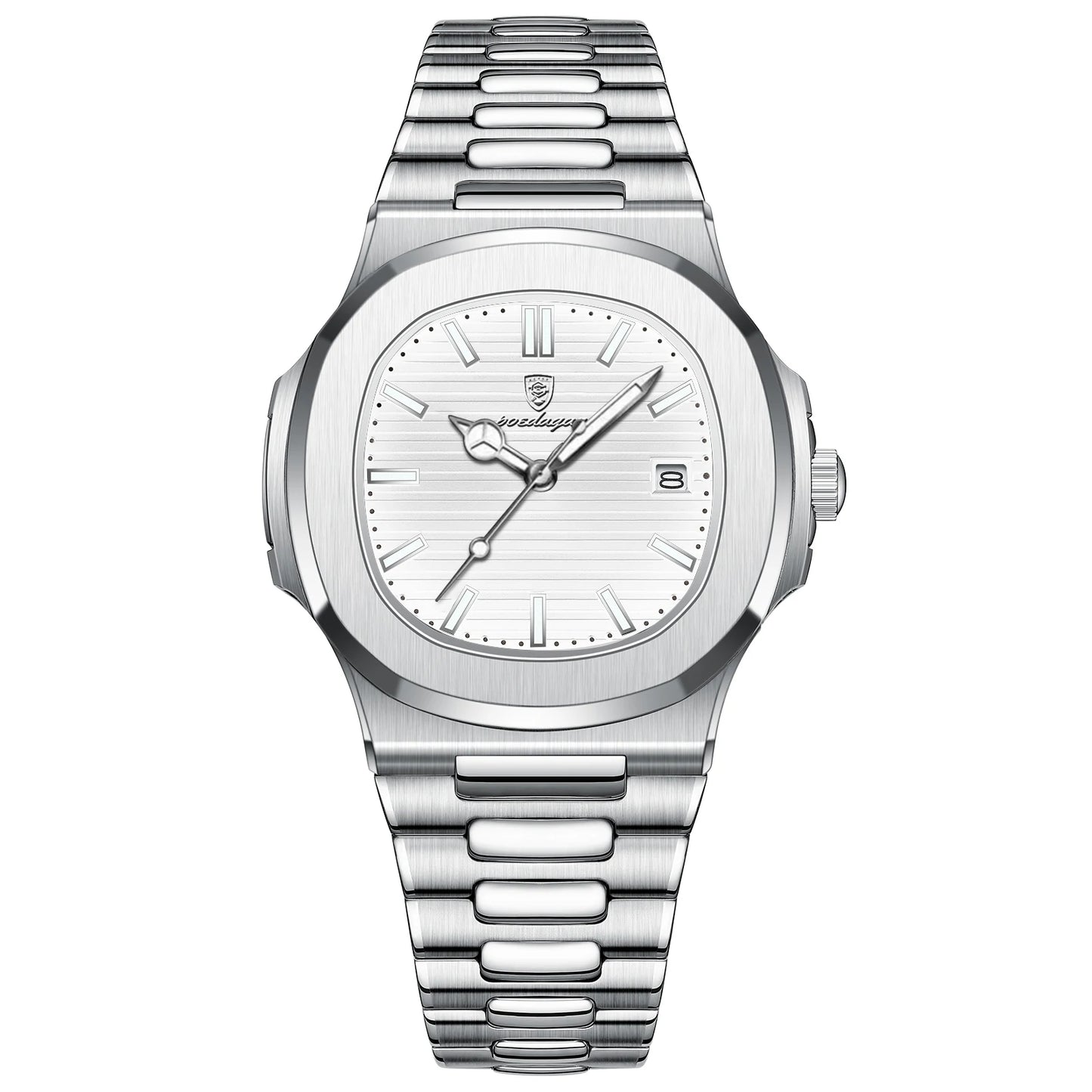 Reloj de pulsera POEDAGAR de lujo para hombre, relojes de cuero con fecha luminosa resistente al agua para hombre, reloj cuadrado deportivo para hombre, relojes casuales de cuarzo para hombre