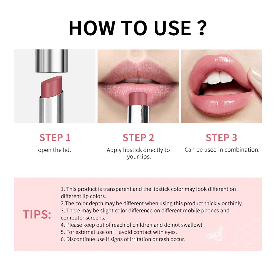 Lápiz labial de miel negro, hidratante de larga duración, maquillaje de labios Natural, brillo de labios, cosméticos exfoliantes para labios