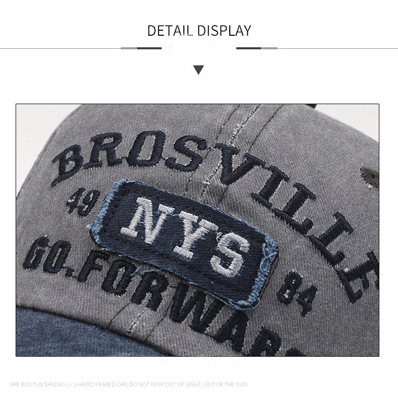 Gorra de béisbol para hombre Four Seasons, gorra bordada con lavado informal, sombrero para el sol con ala curvada, sitio web oficial