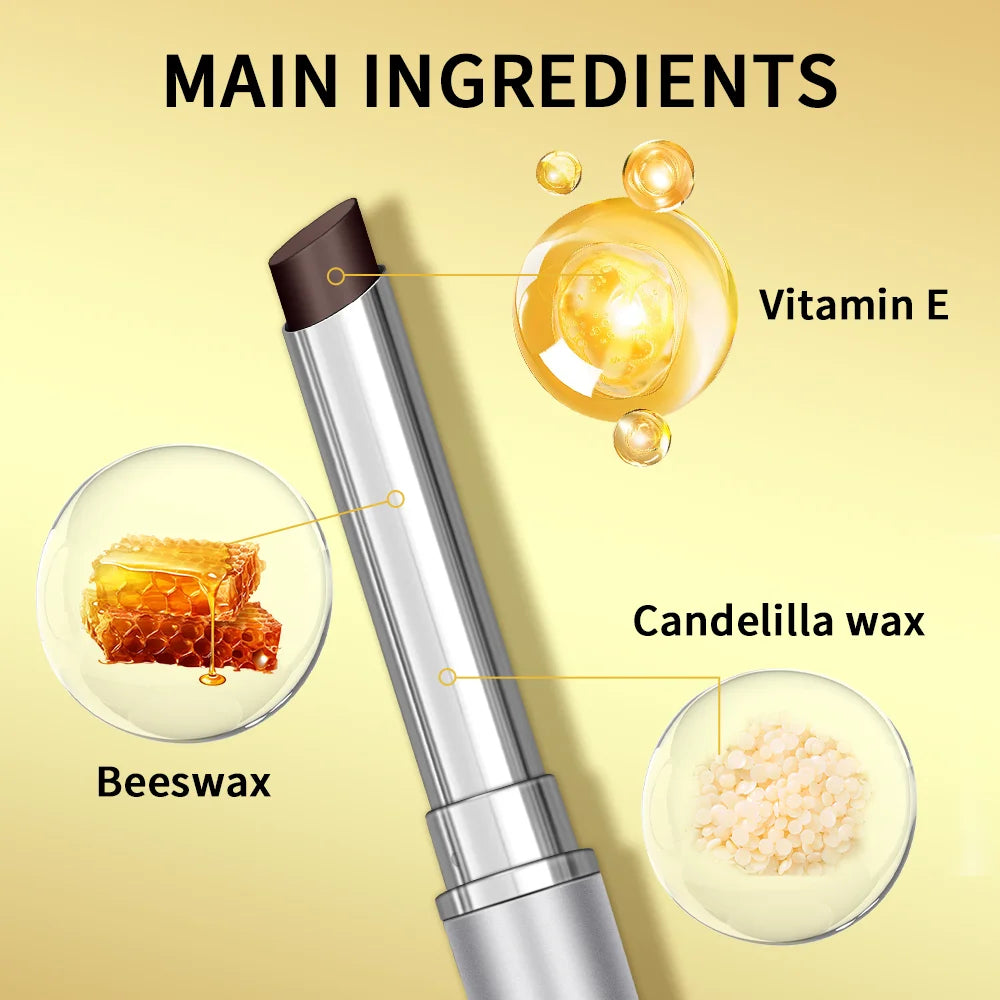 Lápiz labial de miel negro, hidratante de larga duración, maquillaje de labios Natural, brillo de labios, cosméticos exfoliantes para labios