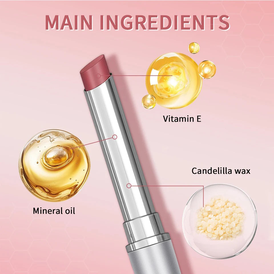 Lápiz labial de miel rosa con vitamina E, nutritivo, hidratante, bálsamo labial teñido, suave, mejora el Color Natural, maquillaje para el cuidado de los labios