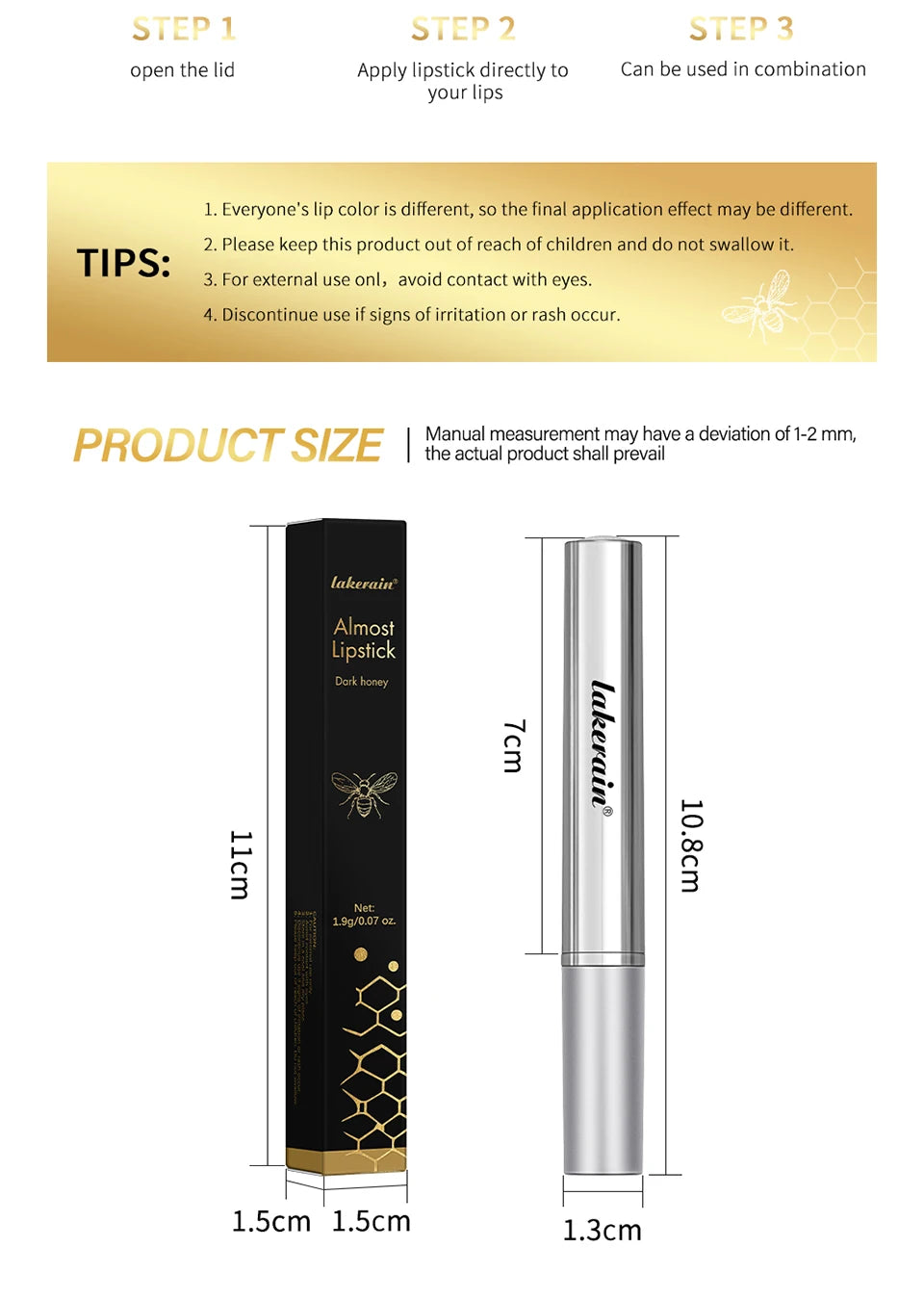 Lápiz labial de miel negro, hidratante de larga duración, maquillaje de labios Natural, brillo de labios, cosméticos exfoliantes para labios