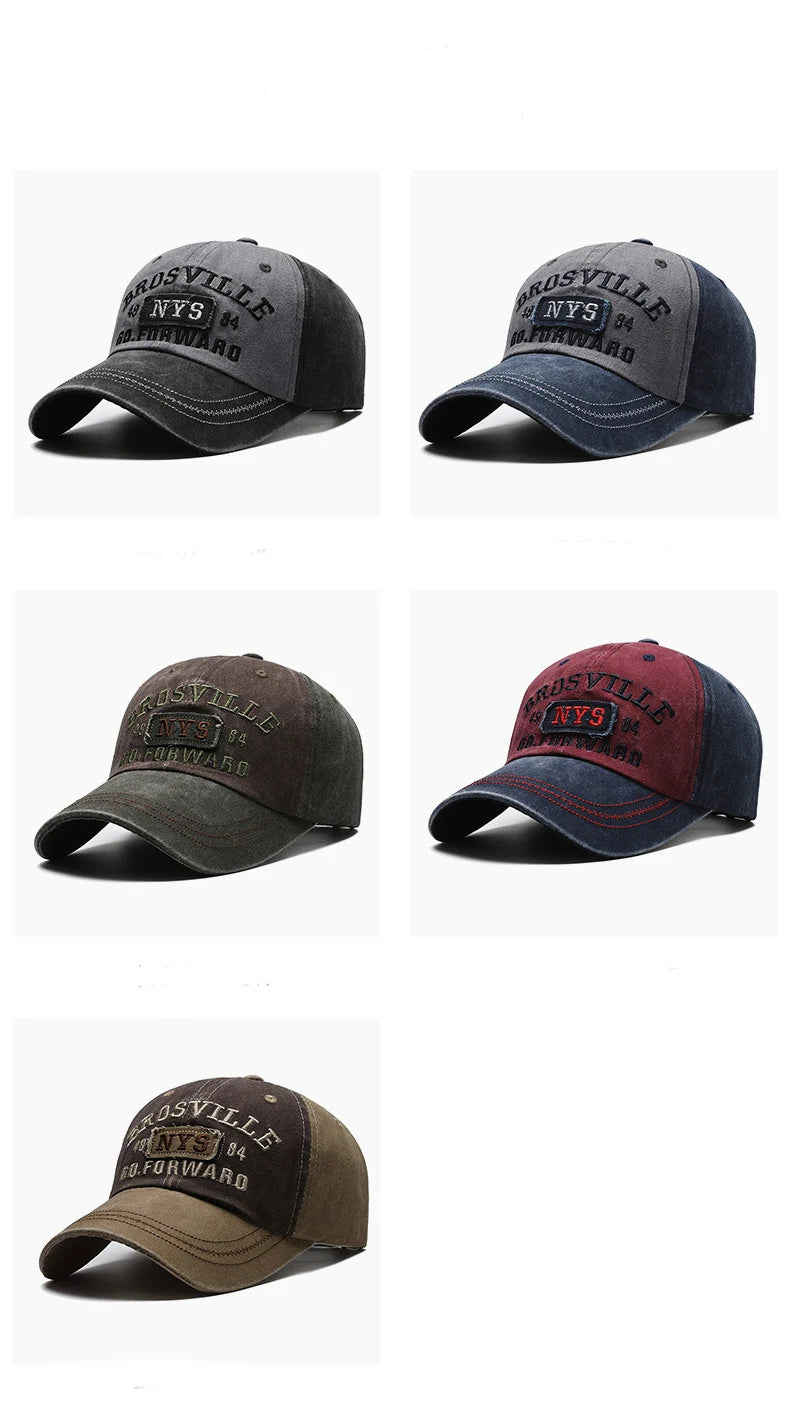 Gorra de béisbol para hombre Four Seasons, gorra bordada con lavado informal, sombrero para el sol con ala curvada, sitio web oficial