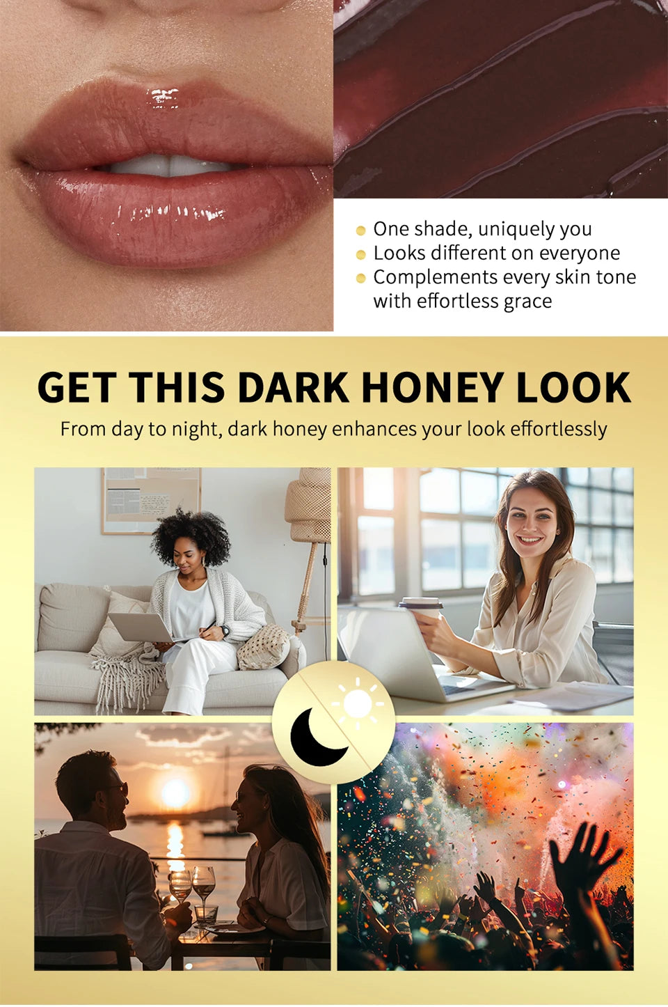 Lápiz labial de miel negro, hidratante de larga duración, maquillaje de labios Natural, brillo de labios, cosméticos exfoliantes para labios