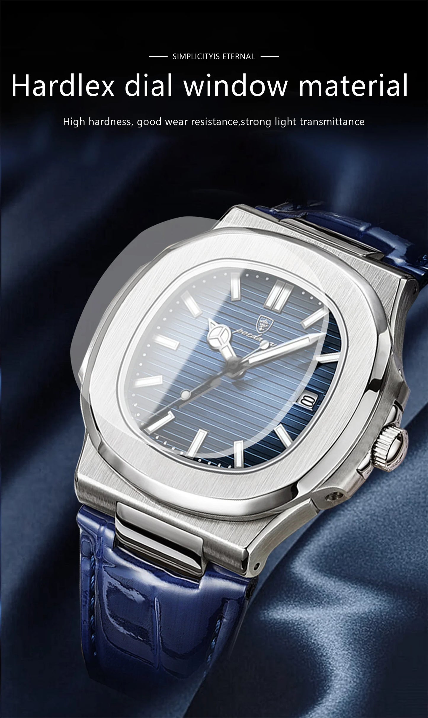 Reloj de pulsera POEDAGAR de lujo para hombre, relojes de cuero con fecha luminosa resistente al agua para hombre, reloj cuadrado deportivo para hombre, relojes casuales de cuarzo para hombre